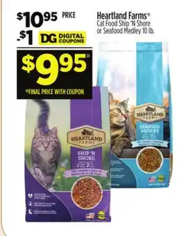 Dollar General Heartland Farms Cat Food Ship 'N Shore or Seafood Medley offer