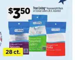 Dollar General True Living Heavyweight Black or Crystal Cutlery offer