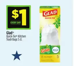Dollar General Glad Quick-Tie Kitchen Trash Bags offer