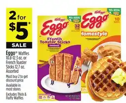 Dollar General Eggo Waffles 10.8-12.3 oz. or French Toaster Sticks 12.7 oz offer