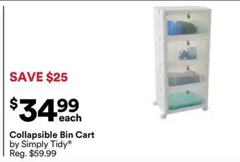 Michaels Collapsible Bin Cart by Simply Tidy offer