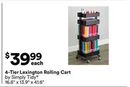 Michaels 4-Tier Lexington Rolling Cart by Simply Tidy offer