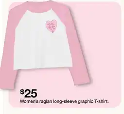 Target Women's raglan long-sleeve graphic T-shirt offer
