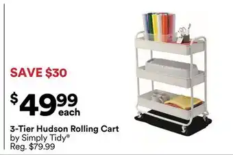 Michaels 3-Tier Hudson Rolling Cart by Simply Tidy offer