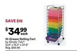 Michaels 10-Drawer Rolling Cart by Simply Tidy offer