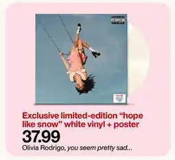 Target Exclusive limited-edition hope like snow white vinyl + poster offer
