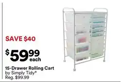 Michaels 15-Drawer Rolling Cart by Simply Tidy offer