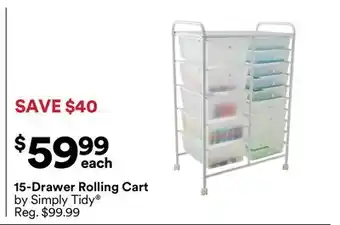 Michaels 15-Drawer Rolling Cart by Simply Tidy offer