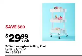 Michaels 3-Tier Lexington Rolling Cart by Simply Tidy offer