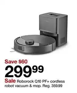 Target Roborock Q10 PF+ cordless robot vacuum & mop offer