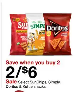 Target Select SunChips, Simply, Doritos & Kettle snacks offer