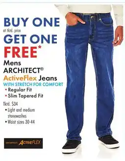 Boscov's Mens ARCHITECT ActiveFlex Jeans WITH STRETCH FOR COMFORT offer