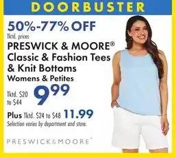 Boscov's PRESWICK & MOORE Classic & Fashion Tees & Knit Bottoms offer