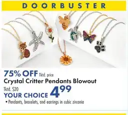 Boscov's Crystal Critter Pendants Blowout offer