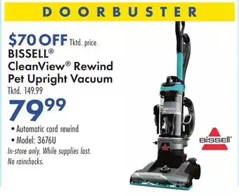 Boscov's BISSELL CleanView Rewind Pet Upright Vacuum offer