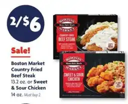 Family Dollar Boston Market Country Fried Beef Steak or Sweet & Sour Chicken offer