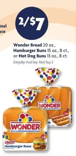 Family Dollar Wonder Bread, Hamburger Buns, or Hot Dog Buns offer
