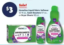 Family Dollar Homeline Liquid Fabric Softener, Scent Boosters, or Dryer Sheets offer