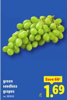 Lidl green seedless grapes offer