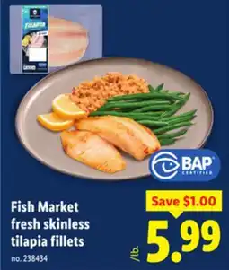 Lidl Fish Market fresh skinless tilapia fillets offer