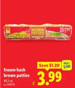 Lidl frozen hash brown patties offer