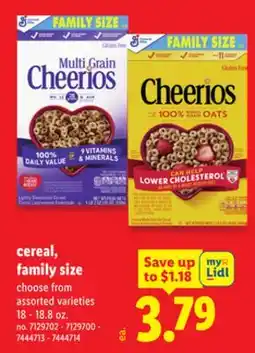 Lidl cereal, family size offer