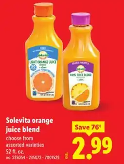 Lidl Solevita orange juice blend offer