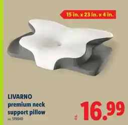 Lidl LIVARNO premium neck support pillow offer