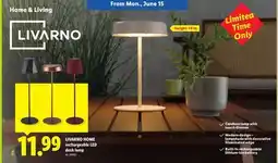 Lidl LIVARNO HOME rechargeable LED desk lamp offer