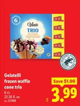 Lidl Gelatelli frozen waffle cone trio offer