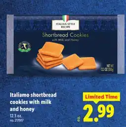 Lidl Italiamo shortbread cookies with milk and honey offer