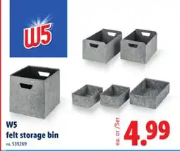 Lidl W5 felt storage bin offer