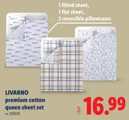 Lidl LIVARNO premium cotton queen sheet set offer