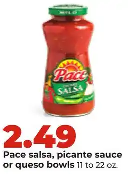 Hy-Vee Pace salsa, picante sauce or queso bowls offer