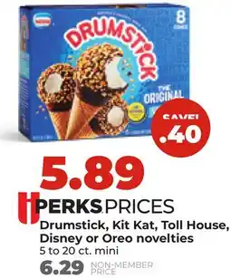 Hy-Vee Drumstick, Kit Kat, Toll House, Disney or Oreo novelties offer