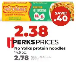 Hy-Vee No Yolks protein noodles offer