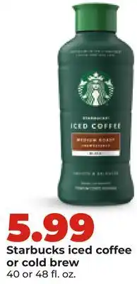 Hy-Vee Starbucks iced coffee or cold brew offer