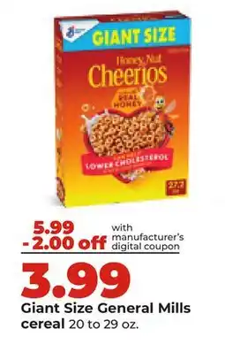 Hy-Vee Giant Size General Mills cereal offer