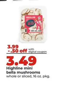 Hy-Vee Highline mini bella mushrooms offer