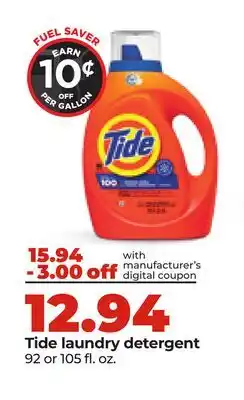 Hy-Vee Tide laundry detergent offer