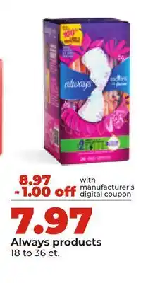 Hy-Vee Always products offer