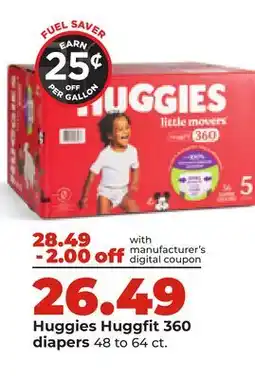 Hy-Vee Huggies Huggfit 360 diapers offer