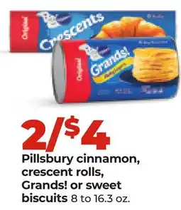Hy-Vee Pillsbury cinnamon, crescent rolls, Grands! or sweet biscuits offer