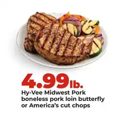 Hy-Vee Hy-Vee Midwest Pork boneless pork loin butterfly or America's cut chops offer