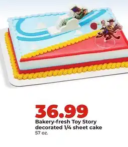 Hy-Vee Bakery-fresh Toy Story decorated 1/4 sheet cake offer
