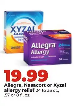 Hy-Vee Allegra, Nasacort or Xyzal allergy relief offer