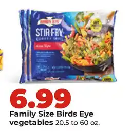Hy-Vee Family Size Birds Eye vegetables offer