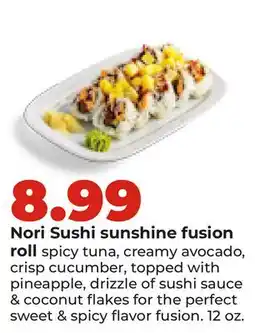 Hy-Vee Nori Sushi sunshine fusion roll offer