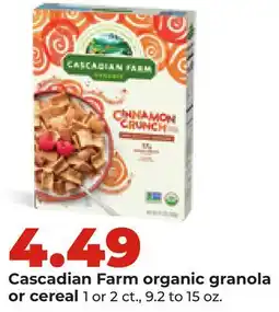 Hy-Vee Cascadian Farm organic granola or cereal offer