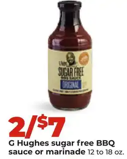 Hy-Vee G Hughes sugar free BBQ sauce or marinade offer